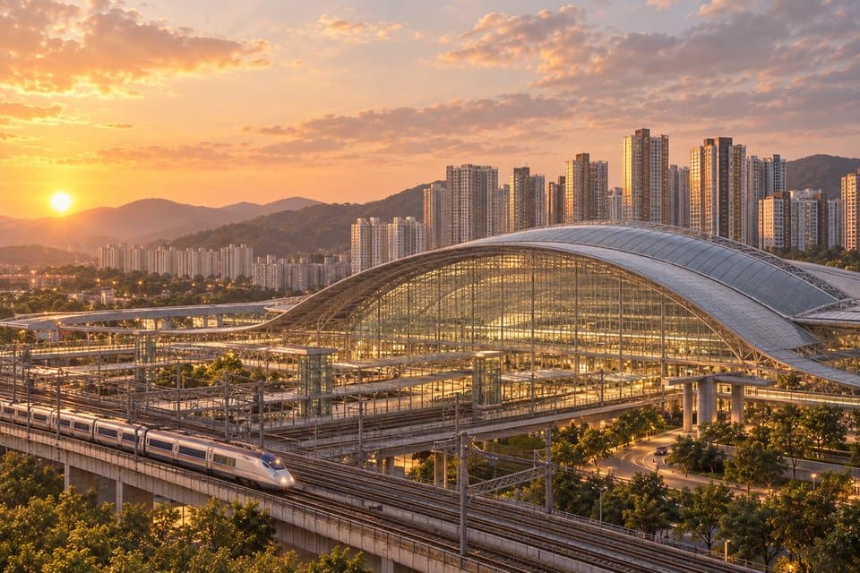 광명시 KTX 광명역 · 광명동굴 일러스트